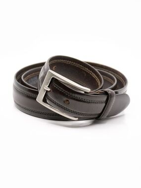 LINDBERG Leather Belt Metal Frame Buckle Made in Italy Size 38